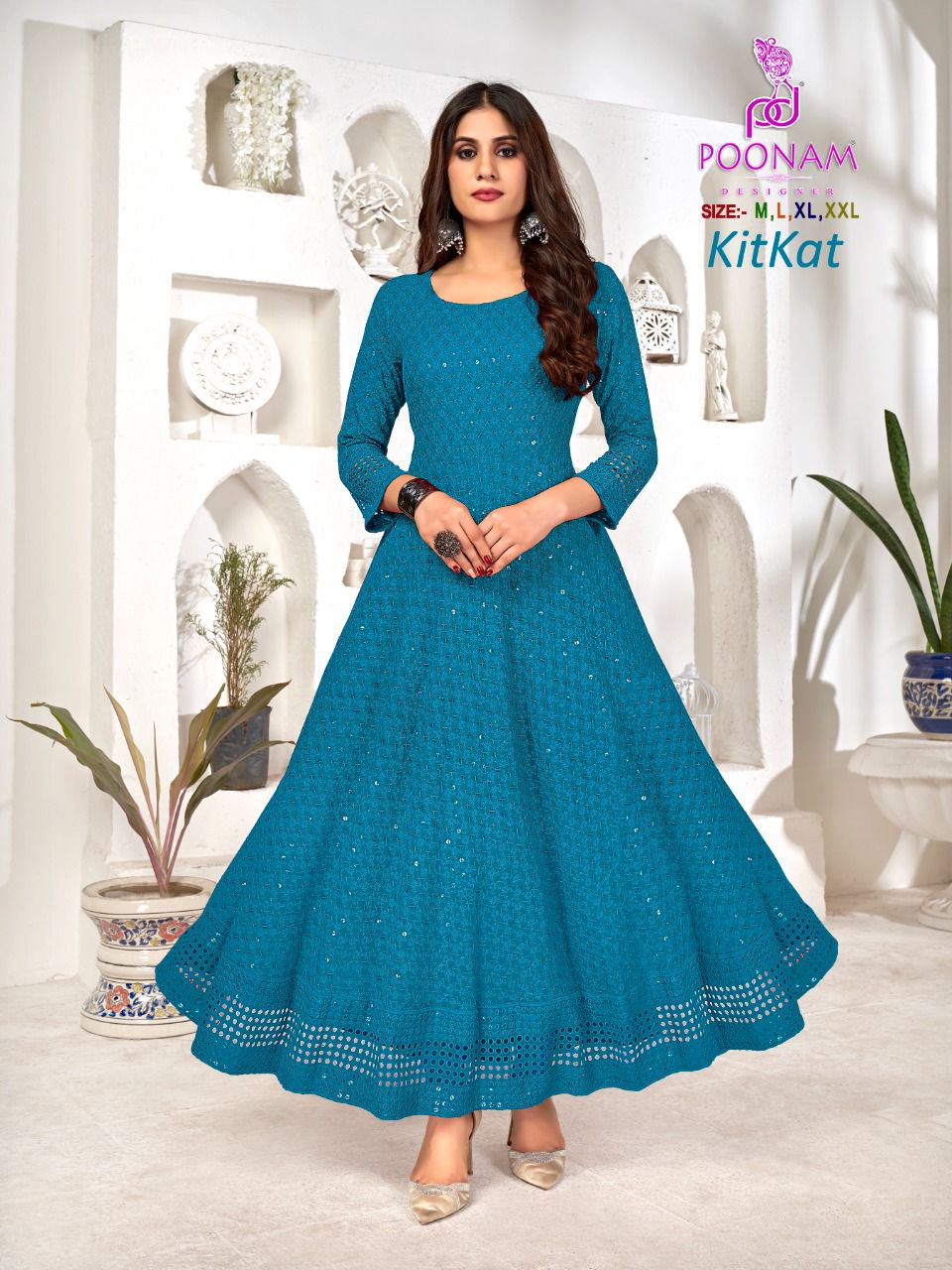Poonam Kitkat New Exclusive Wear Rayon Anarkali Kurti Collection